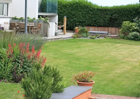 The beautifully manicured garden at March House, Wembury