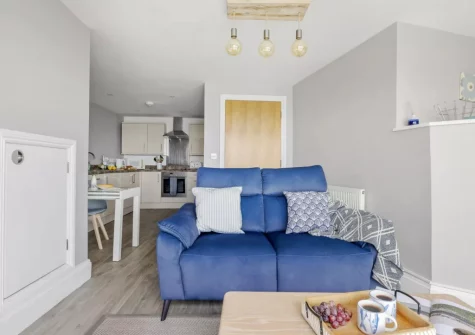 The living, dining area & kitchen at Marina View Suite at Astor House, Torquay