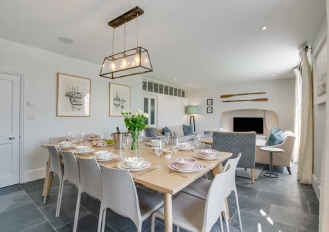 The dining area at Marine Villa, Padstow