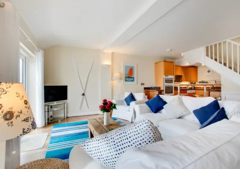 The living area at Mariners II, Porthleven