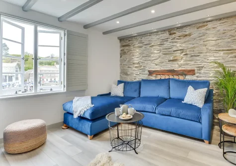 The living area at Mariners View, Padstow