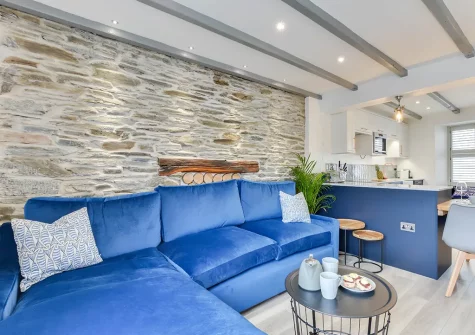 The living area at Mariners View, Padstow