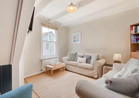 The living room at Mario House, St Ives