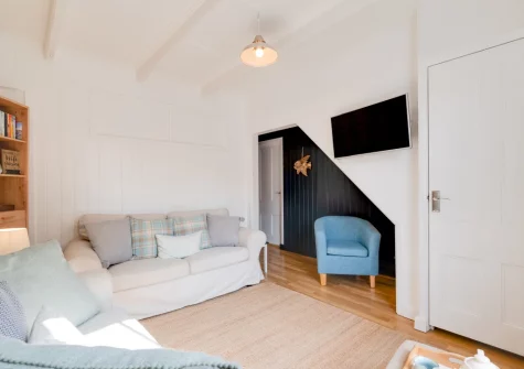 The living room at Mario House, St Ives