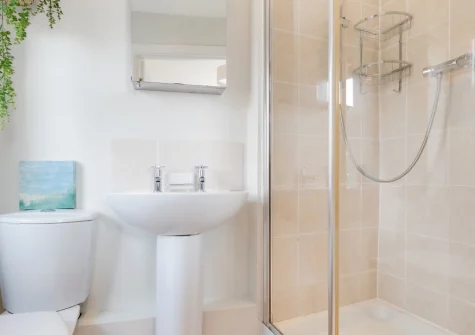 The shower room at Mario House, St Ives