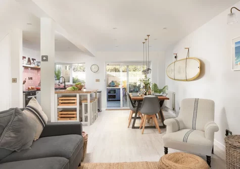 The living area at Maris Cottage, St Agnes