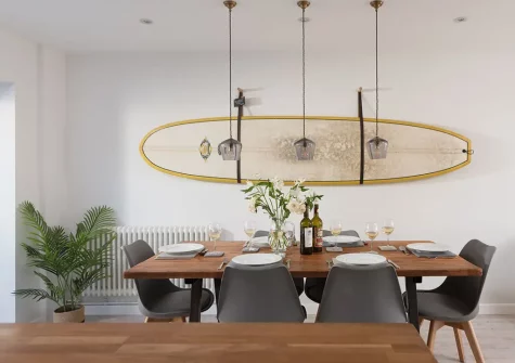 The dining area at Maris Cottage, St Agnes