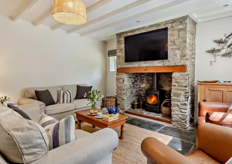 The living area at Old School House, Buck's Cross