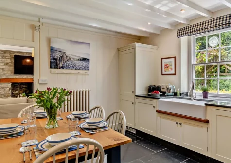 The kitchen & dining area at Old School House, Buck's Cross