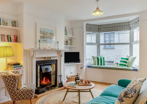 The living room at Marmaduke Cottage, Fowey