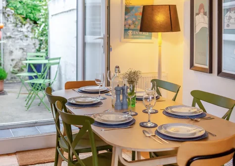 The dining area at Marmaduke Cottage, Fowey