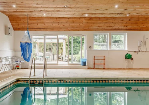 The indoor heated swimming pool at Marquis House, Gulworthy