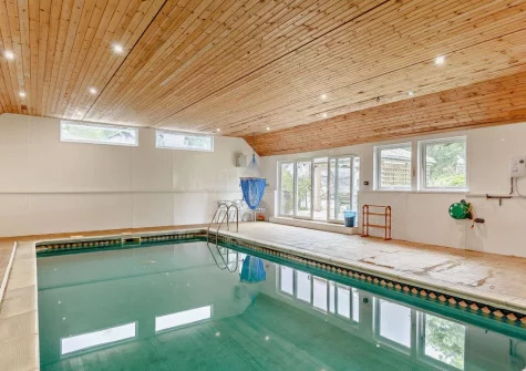 The indoor heated swimming pool at Marquis House, Gulworthy