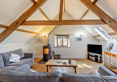 The living area at Marsland Cottage at Cory Farm, Gooseham