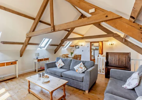 The living area at Marsland Cottage at Cory Farm, Gooseham