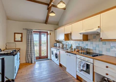 The kitchen at Marsland Cottage at Cory Farm, Gooseham
