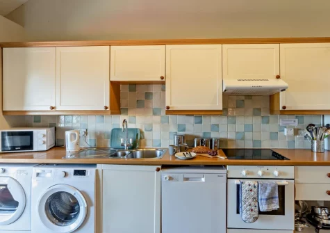 The kitchen at Marsland Cottage at Cory Farm, Gooseham
