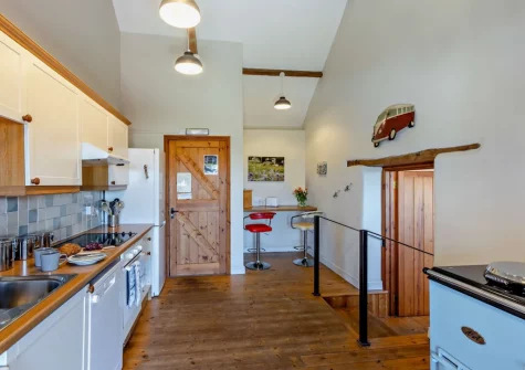 The kitchen at Marsland Cottage at Cory Farm, Gooseham