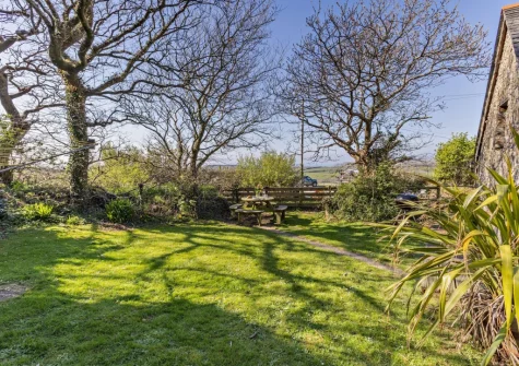 The enclosed private garden at Marsland Cottage at Cory Farm, Gooseham