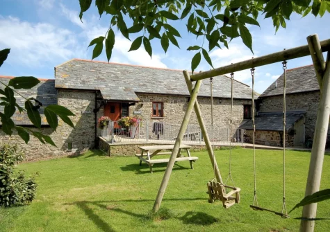 The shared garden at Marsland Cottage at Cory Farm, Gooseham