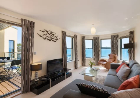 The living area at Masts A8, Torquay