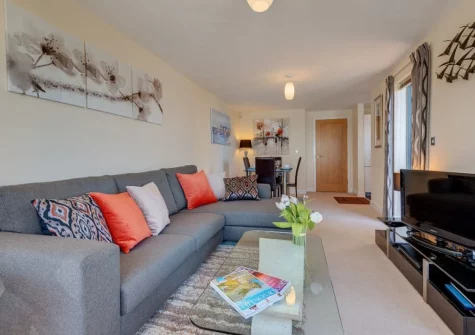 The living area at Masts A8, Torquay