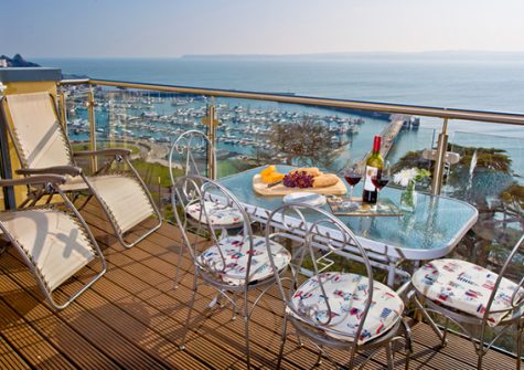 The balcony has great views across the sea @ Masts B7, Torquay