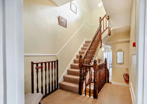 The first floor landing & stairs up to the top floor at Mayfield, Ilfracombe