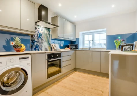 The kitchen at Meadow Cottage at Cannalidgey Farm, St Issey