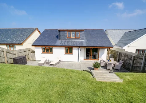 The patio, alfresco dining area & garden at Meadow View, St Breock