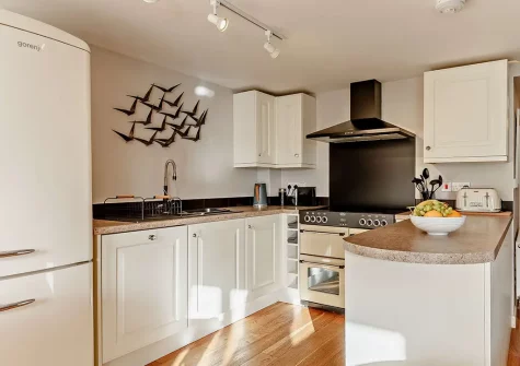 The kitchen at Meadows, Higher Treyone, Hessenford