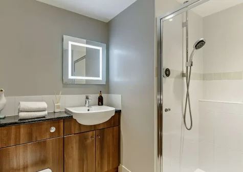 Bedroom #2 en-suite shower room at Meadows, Higher Treyone, Hessenford
