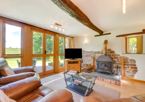 The living area at Meadowside Barn, Meshaw