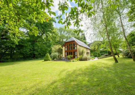 The large garden at Meadowside Barn, Meshaw