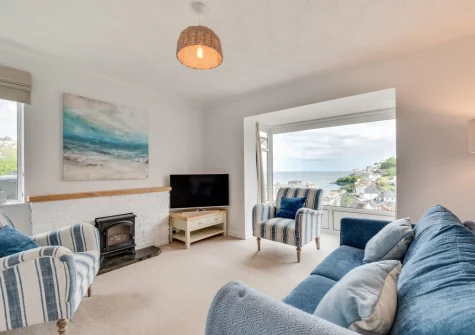 The living room at Meadowsweet, Looe