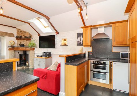 The kitchen at Meadowview Cottage, Trelash