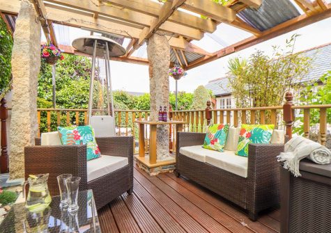 The gazebo at Meadowview Cottage, Trelash