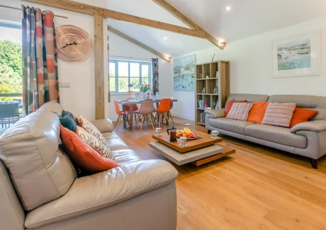 The living area at Merlin Lodge, Winnard's Perch