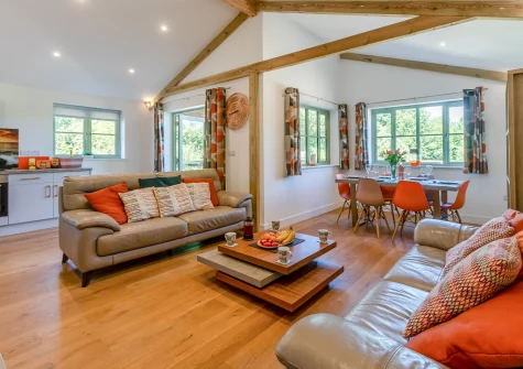 The living area at Merlin Lodge, Winnard's Perch