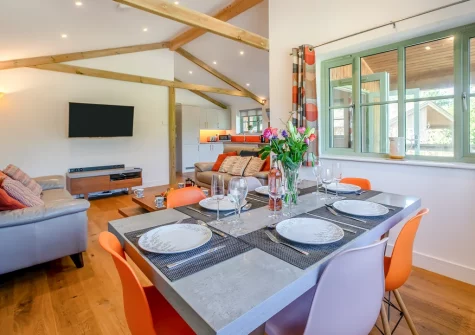 The dining area at Merlin Lodge, Winnard's Perch