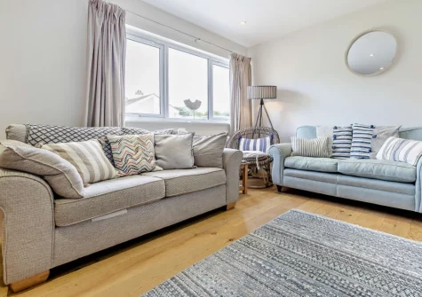 The living room at Mermaids, Croyde