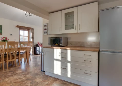 The kitchen & dining area at Mill Barn, Bish Mill