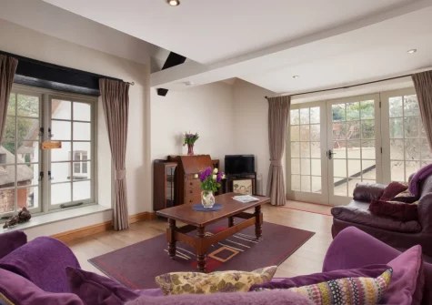 The living room at Mill Cottage, Cockington Village, Torquay