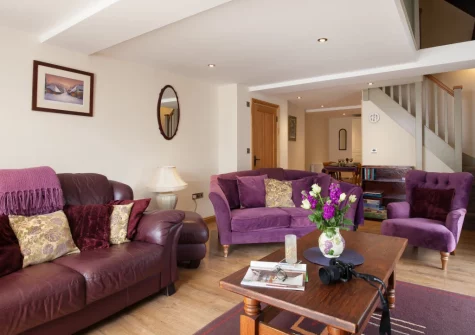 The living room at Mill Cottage, Cockington Village, Torquay