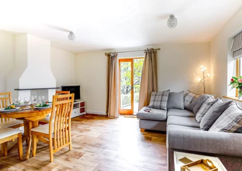 The living area at Mill View Cottage, Sutcombe