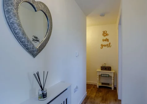 The hallway at Mill View Cottage, Sutcombe