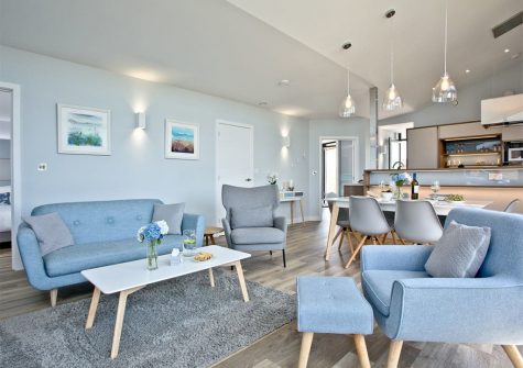 The living area at Millook, Wooda Farm, Bush