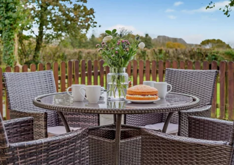 The enclosed patio & alfresco dining area at Millpond Stables, Clawton