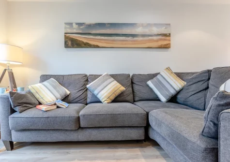 The living area at Millrock Cottage, Woolacombe