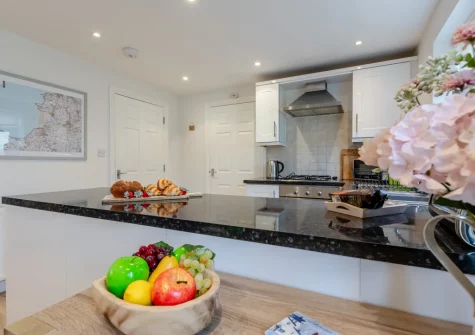 The kitchen at Millrock Cottage, Woolacombe